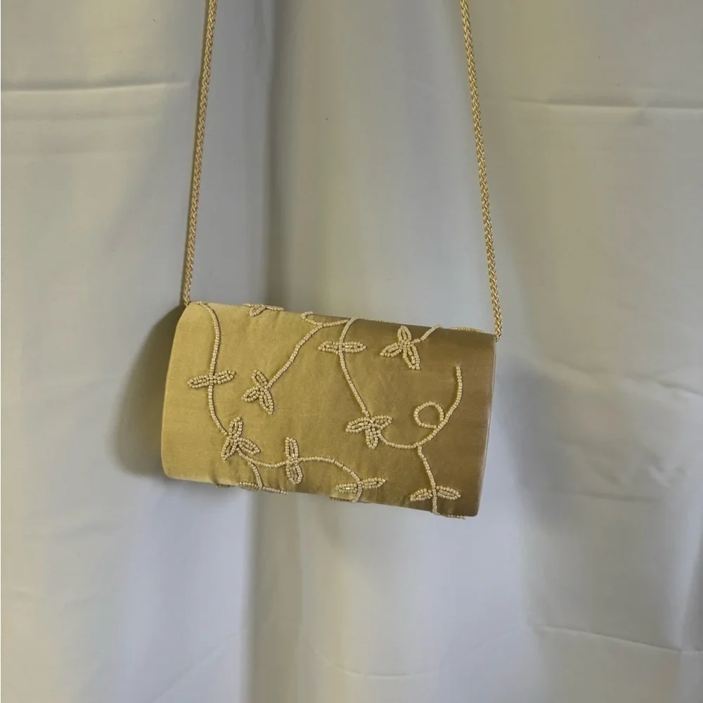 Beaded Clutch /‎ Purse Tan
